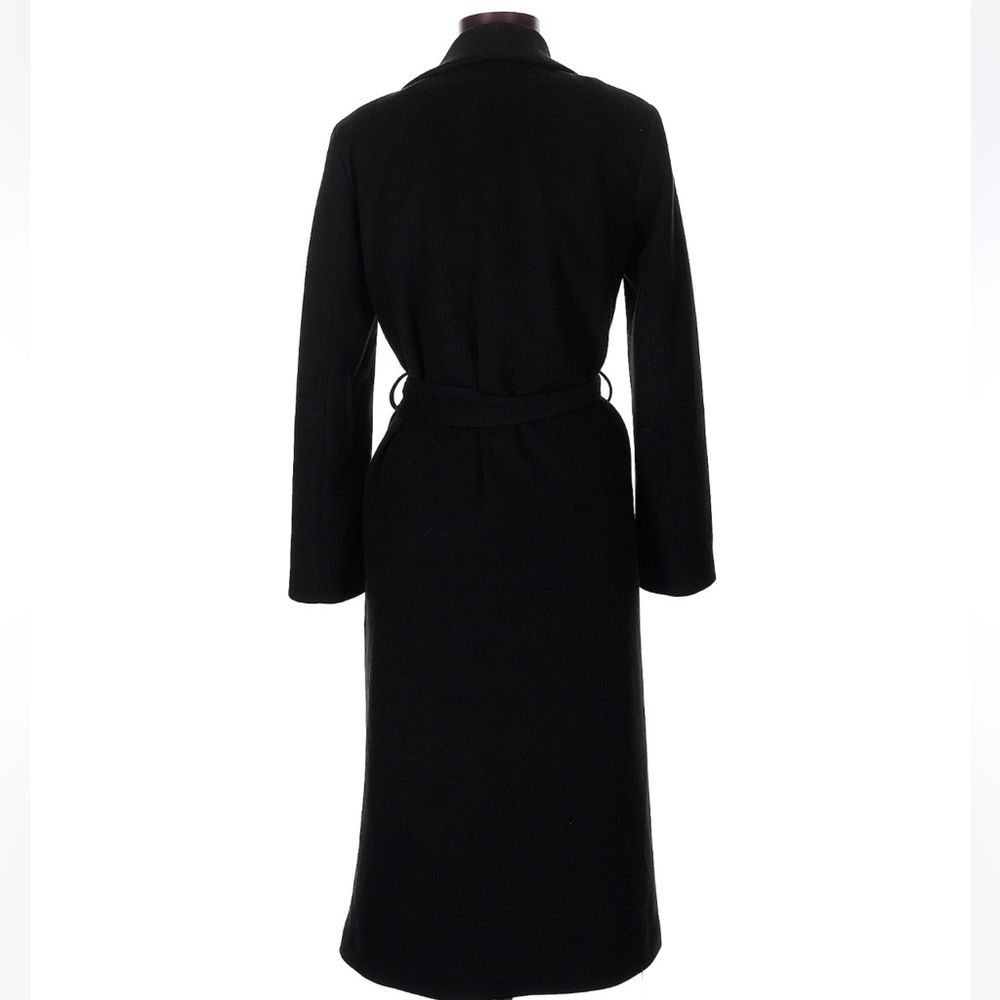 Roberto Cavalli Class Solid Black Belted Pea Coat… - image 2